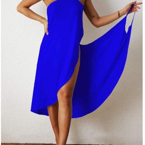 Maxi-jurk - Asymmetrisch - Losvallend, Hoge Split - Ideaal voor Zomerse Avonden