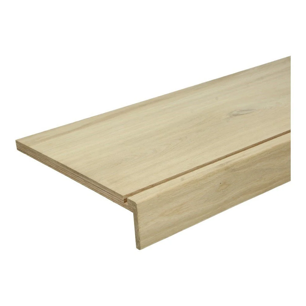 Traptreden Eur. Eiken Rustiek 2100x290x60 mm (1x trapneus) met uitsparing - Afbeelding 2