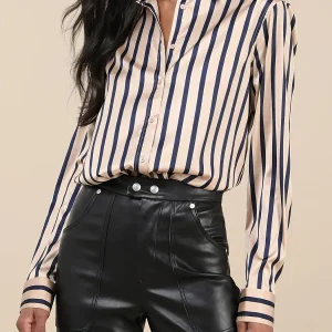 Striped Button-Up Dames Blouse | Duurzaam - Must-Have - Stijlvol & Comfortabel - Lente/Zomer/Herfst