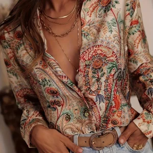 Paisley Print Dames Blouse | Duurzaam - Must-Have - Stijlvol & Comfortabel - Lente/Zomer/Herfst