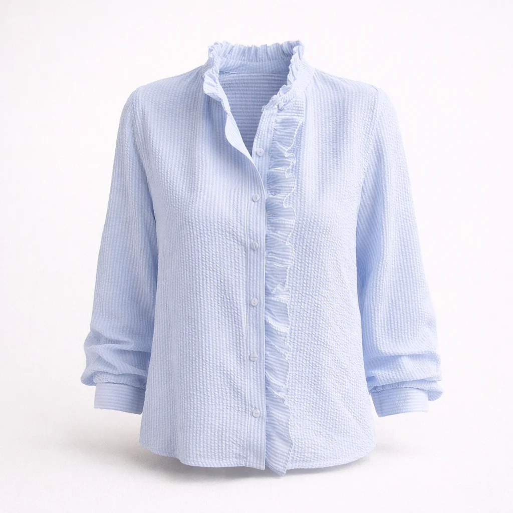 Luneria | Blouse | Dames Lichtblauw Elegant