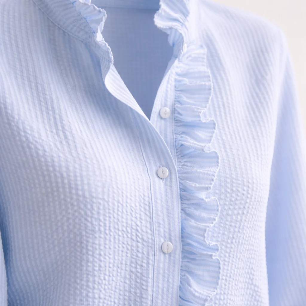 Luneria | Blouse | Dames Lichtblauw Elegant - Afbeelding 3