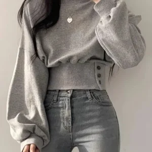 Hoodie | Regular Fit | Casual Knoopdetails - Lange Mouwen - Ideaal voor Koreaanse Streetwear