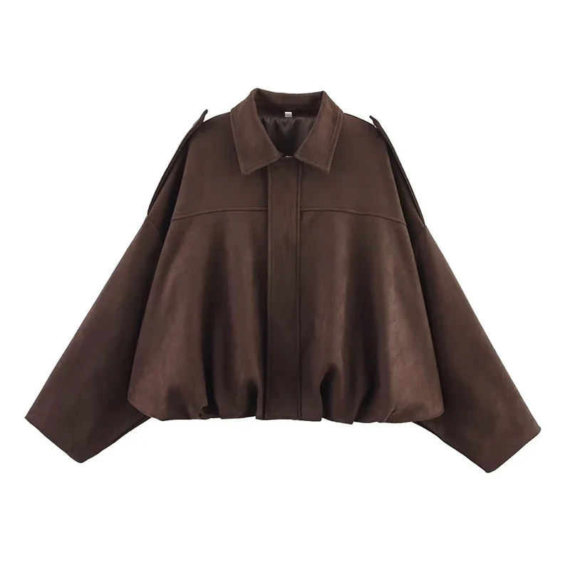 Visconte | Dames Bomberjas | Suède winterjas, lange mouwen, ritssluiting, casual herfst/winter jacket - Afbeelding 7