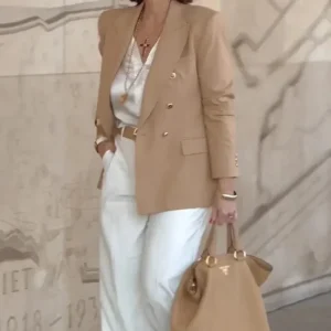 Dames Blazer - Elegante Stijl - Dubbele Knoopsluiting, Professioneel - Perfect voor Formele Gelegenheden
