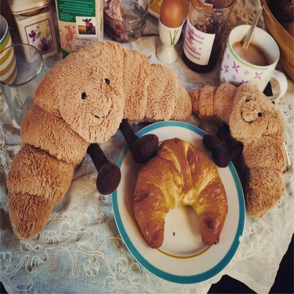 Cadeau Pop Croissant Knuffel | Lachend Brood Kussen | Schattige Pluchen Knuffelspeelgoed - Afbeelding 8