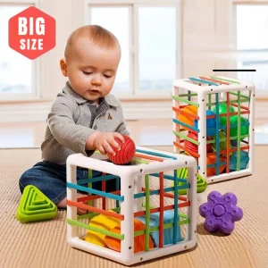 Kleurrijke Bouwblokken Montessori Set - Sorteer- en Stapelspel voor Leren en Spelen van Baby tot Peuter