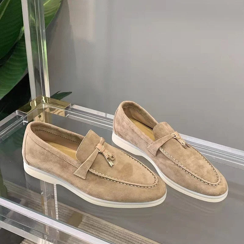 Selin | Suede Dames Loafers | Tijdloze Elegantie | Zachte Luxe Voering | Verkrijgbaar in Zwart, Beige, Abrikoos | Geschikt voor Formele en Casual Gelegenheden | Hoogwaardig Materiaal | Comfortabele Pasvorm | Maten 35-43 - Afbeelding 5