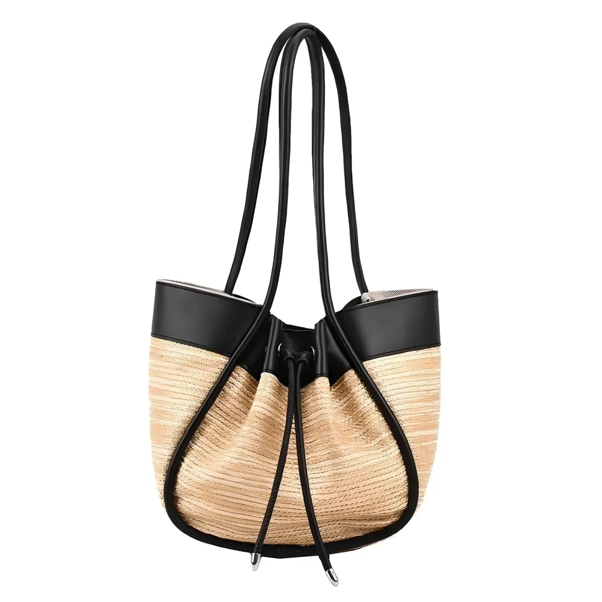 Bucket Bag - Sachi Spring - Stro en Tijdloos Design - Perfect voor Lente Uitjes - Afbeelding 2