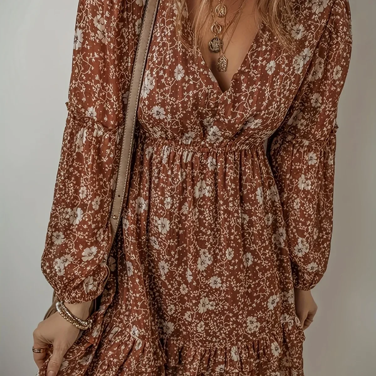 Bloemenprint minijurk | Zomerjurk | Casual minijurk met charmante bloemenprint - Afbeelding 7