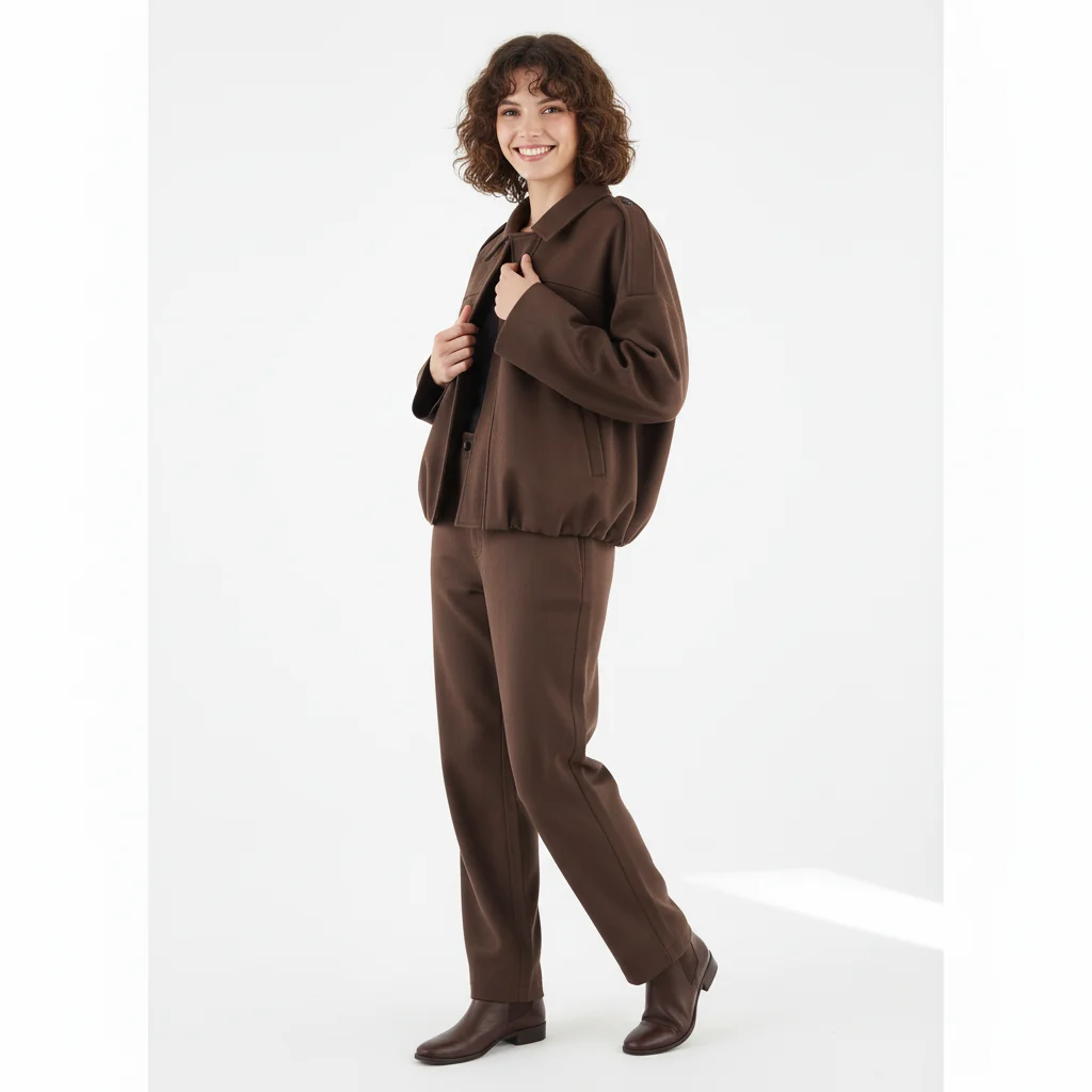Visconte | Dames Bomberjas | Suède winterjas, lange mouwen, ritssluiting, casual herfst/winter jacket - Afbeelding 3